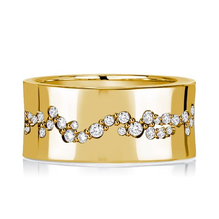 Italo Flush Setting Wide Eternity Wedding Band For Women