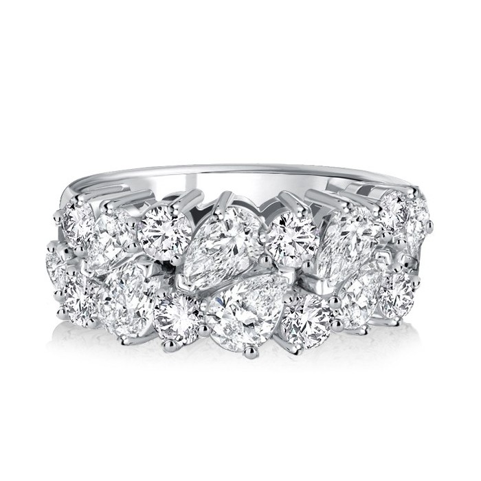 Italo Round & Pear Shaped Half Eternity Band Anniversary
