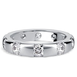 Italo Tension Round Cut Chunky Eternity Wedding Band For Women