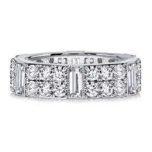Italo Filigree Baguette & Round Cut Eternity Wedding Band For Women