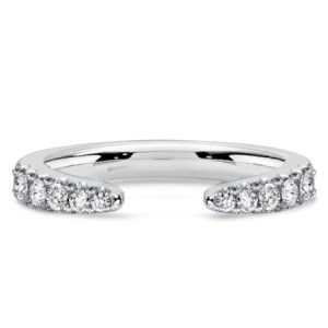 Italo Round Cut Open Point Stackable Wedding Band For Women Matching Wedding Bands