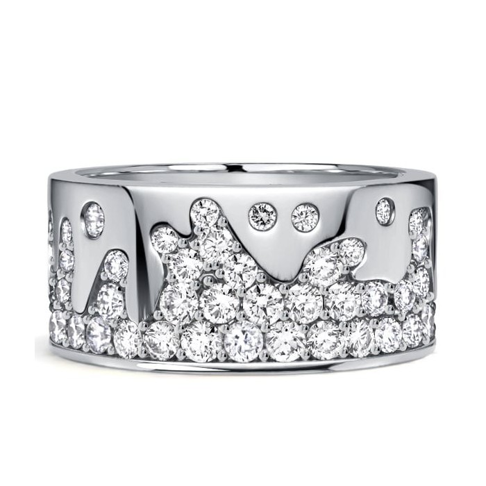 Italo Waterfall Round Cut Eternity Wedding Band For Women Waterfall Ring