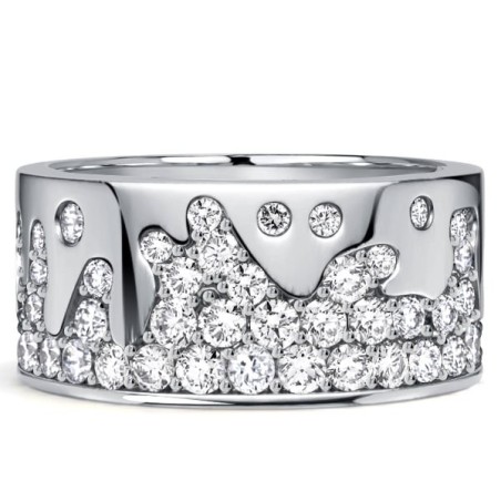 Italo Waterfall Round Cut Eternity Wedding Band For Women Waterfall Ring