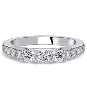 Italo Micro Pave Side Stone Wedding Band For Women Matching Wedding Bands