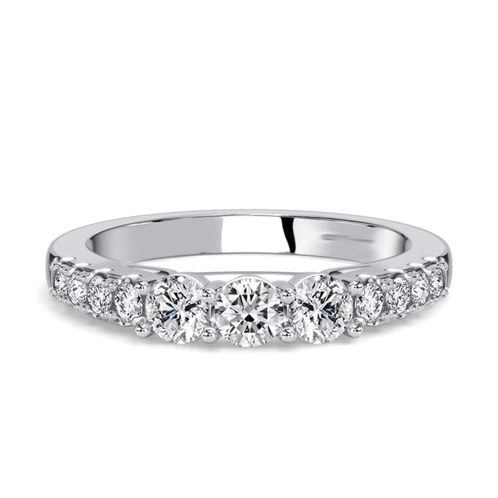 Italo Micro Pave Side Stone Wedding Band For Women Matching Wedding Bands