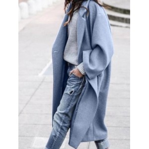 Shawl Collar Simple Plain Coat