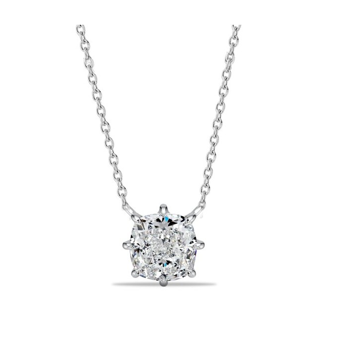 Italo 1.50 Carat Cushion Cut Pendant Necklace For Women