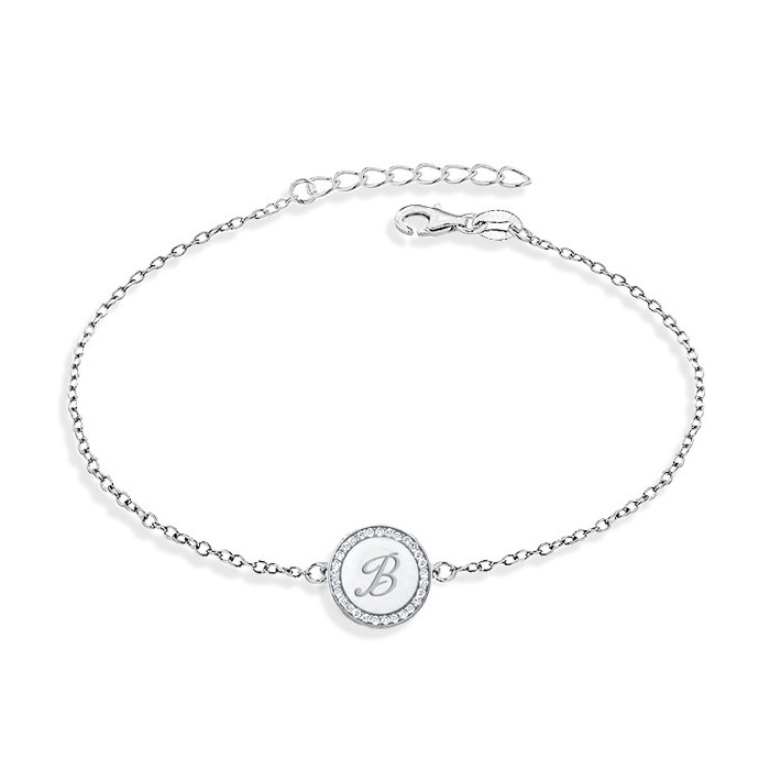 Circle Engraved Initial Personalized Bracelet For Women