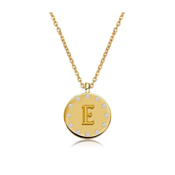 Initial Personalized Coin Pendant Necklace For Women