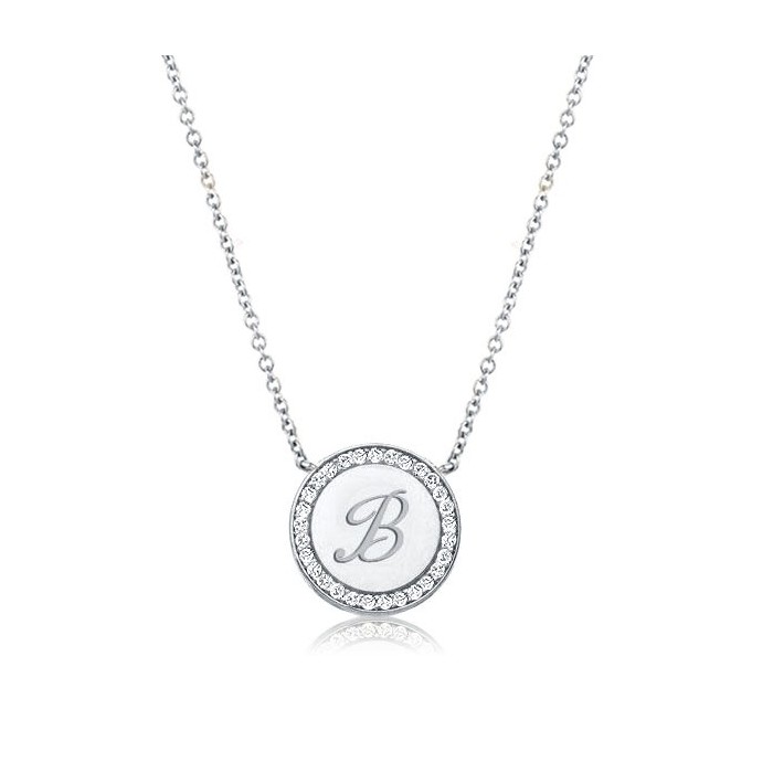 Circle Engraved Initial Personalized Necklace For Women