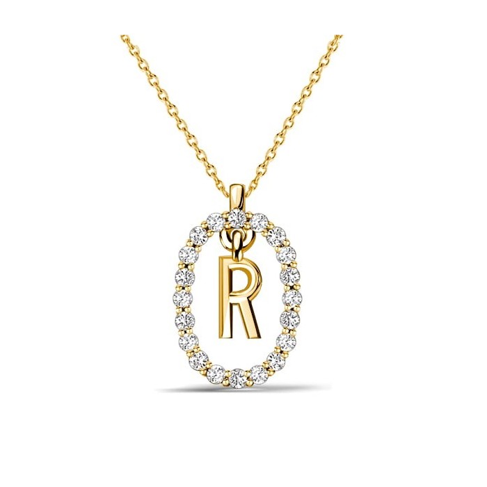 Italo Initial Personalized Open Frame Initial Pendant For Women