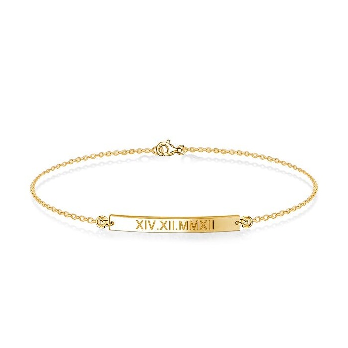 Italo Personalized Bar Bracelet Womens Dainty Bracelet