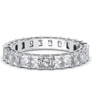 Italo Radiant Cut White Sapphire Eternity Wedding Band For Women