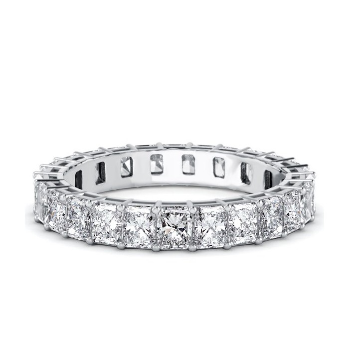 Italo Radiant Cut White Sapphire Eternity Wedding Band For Women