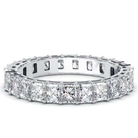 Italo Radiant Cut White Sapphire Eternity Wedding Band For Women