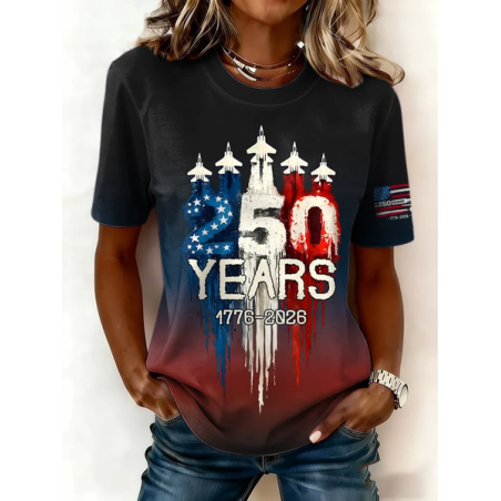 Women Text Letters Short Sleeve Tee T-shirt Crew Neck Printing Casual Graphic Tee Summer Top