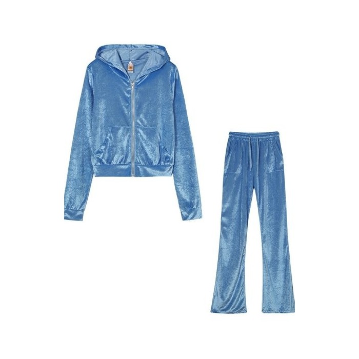 Women Plain Split Joint Two-Piece Set Daily Long Sleeve Casual Spring/Fall Top With Pants Matching Set