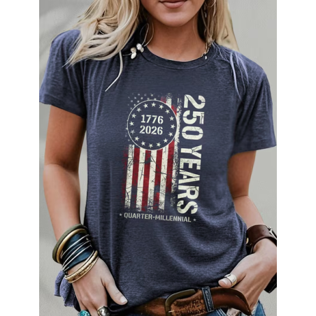 Women Text Letters Short Sleeve Tee T-shirt Crew Neck Printing Casual Graphic Tee Summer Top