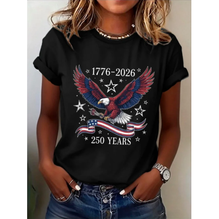 Women Text Letters Short Sleeve Tee T-shirt Crew Neck Printing Casual Graphic Tee Summer Top