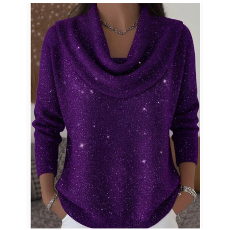 Women Plain Spring/Fall Casual Long Sleeve Crew Neck Cotton Sweater