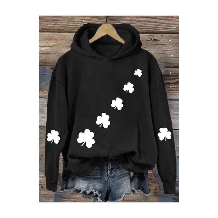 Women's St. Patrick's Day Floral Shamrock Spring/Fall Printing Long Sleeve Casual Daily Hoodie