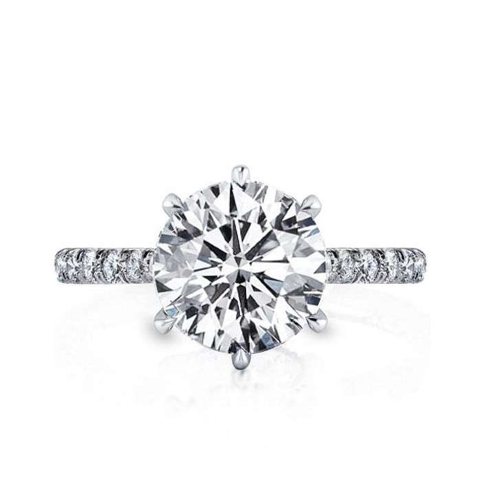 Half Eternity Six Prong Engagement Ring
