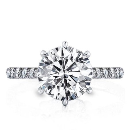 Half Eternity Six Prong Engagement Ring