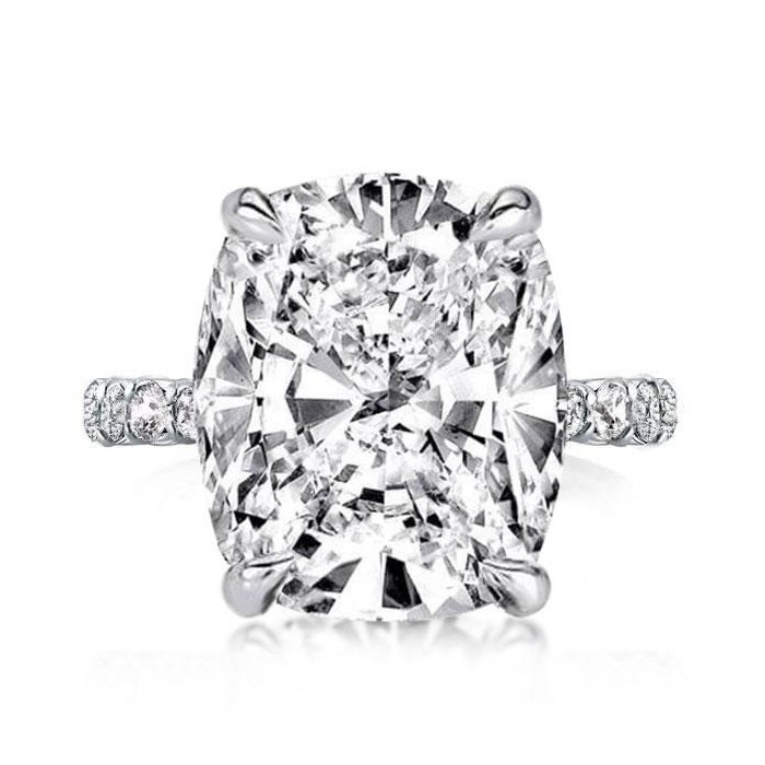 Italo Cushion Cut Engagement Ring Affordable With Hidden Halo