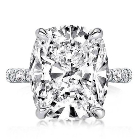 Italo Cushion Cut Engagement Ring Affordable With Hidden Halo