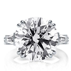 Italo Round Three Stone Created White Sapphire Engagement Ring