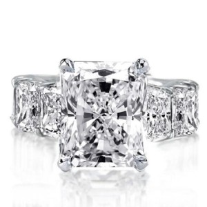 Italo Radiant Cut Engagement Ring Affordable With Eternity Shank