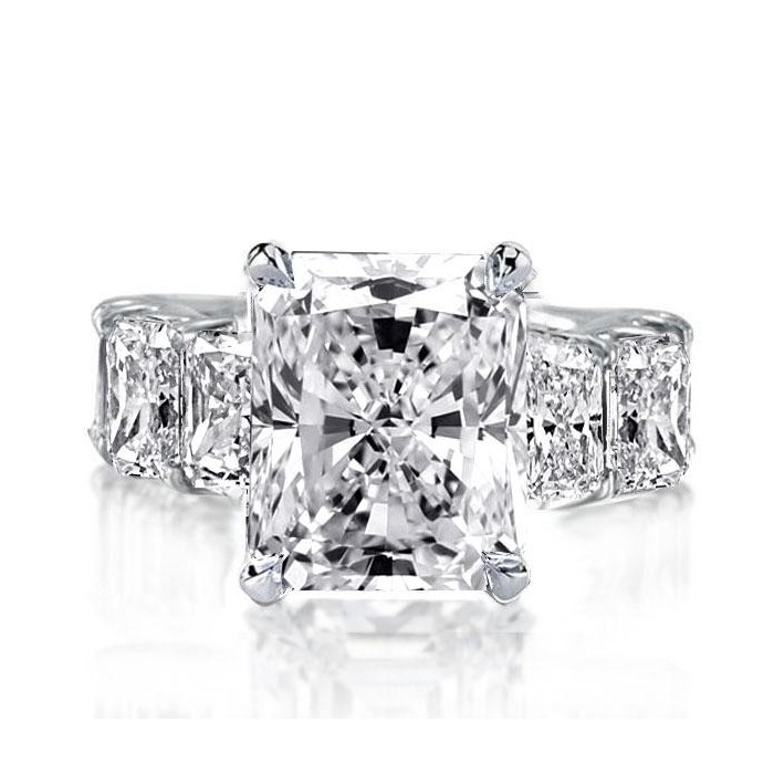 Italo Radiant Cut Engagement Ring Affordable With Eternity Shank