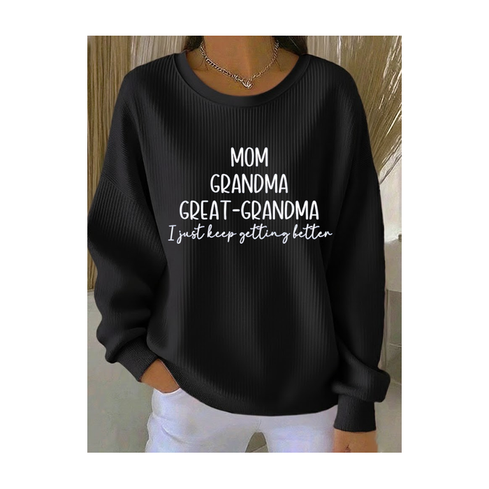 Casual Text Letters Printing Crew Neck Sweatshirt