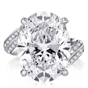 Twist Shank Oval Engagement Ring(15.35 CT.TW)