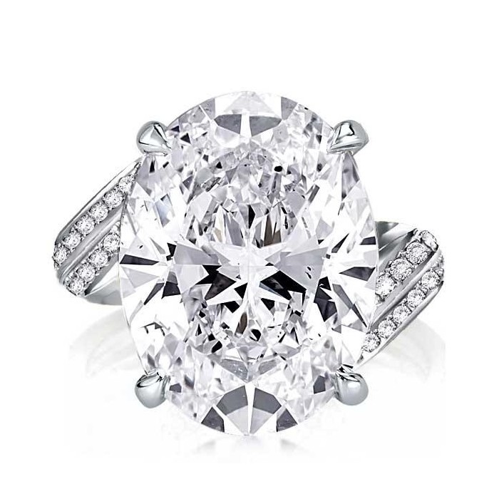 Twist Shank Oval Engagement Ring(15.35 CT.TW)