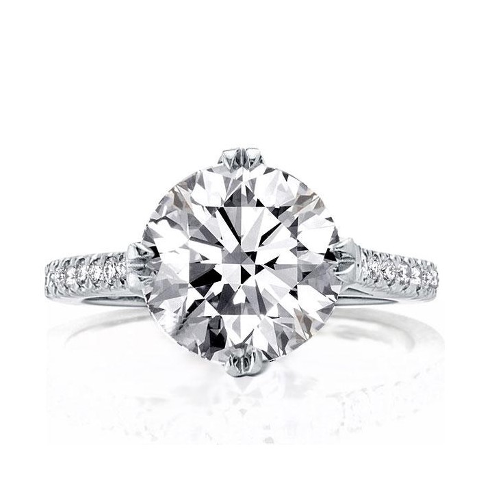Double Prong Round Engagement Ring(5.46 CT. TW.)