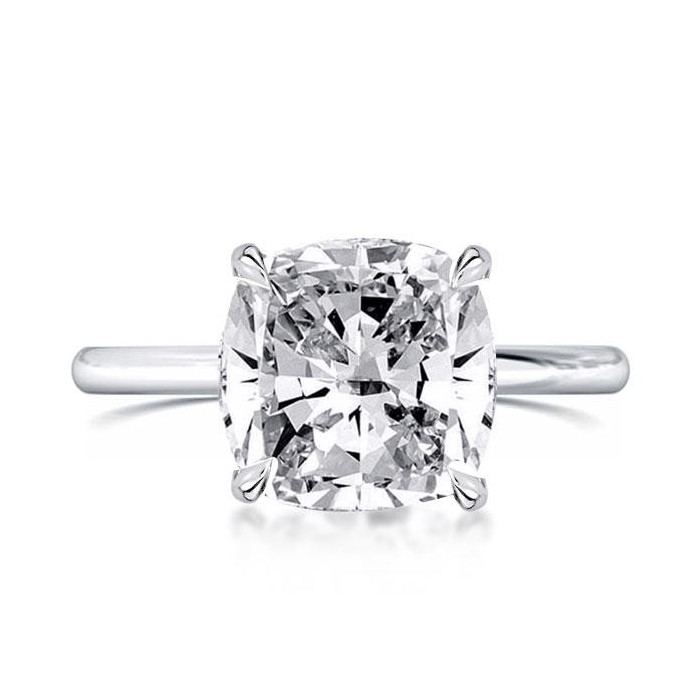 Classic Simplicity High Polish Cushion Cut Engagement Ring