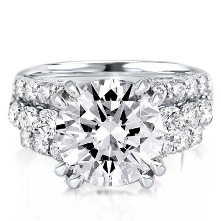 Double Prong Round Cut Engagement Ring