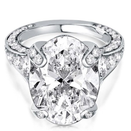 Italo Unique Cathedral Oval Cut Engagement Ring