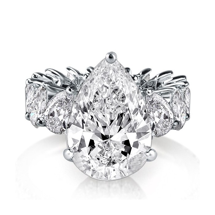 Italo Pear Cut Engagement Ring Unique Engagement Ring With Eternity Shank