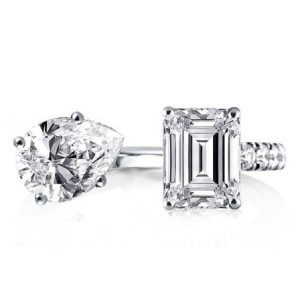 Pear & Emerald Cut Twin Ring