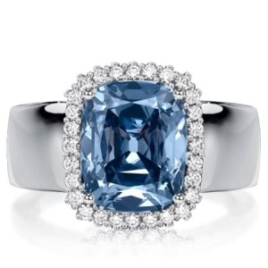 Italo Blue Topaz Cushion Cut Engagement Ring Halo Ring