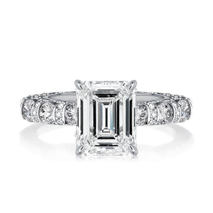 Italo Eternity Emerald Cut Solitaire Engagement Ring