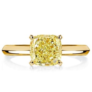 Italo Golden Yellow Topaz Cushion Cut Engagement Rings Solitaire