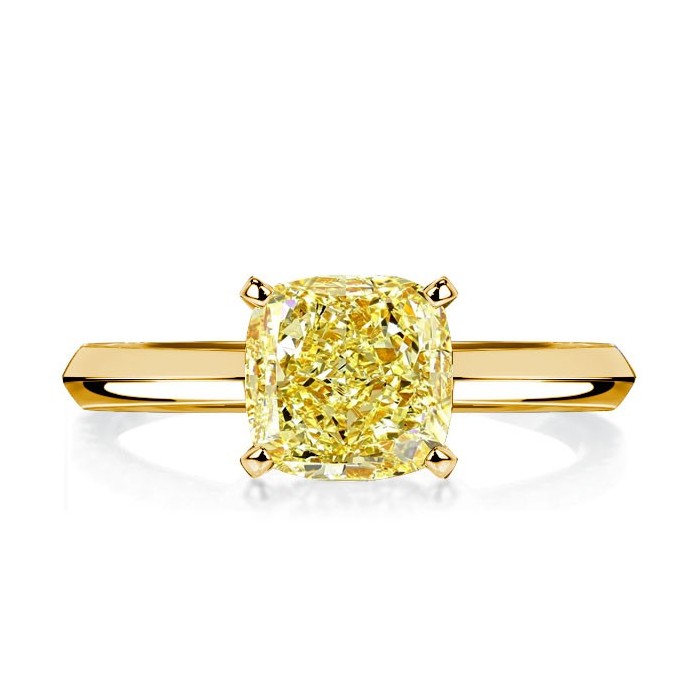 Italo Golden Yellow Topaz Cushion Cut Engagement Rings Solitaire