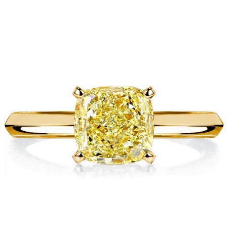 Italo Golden Yellow Topaz Cushion Cut Engagement Rings Solitaire