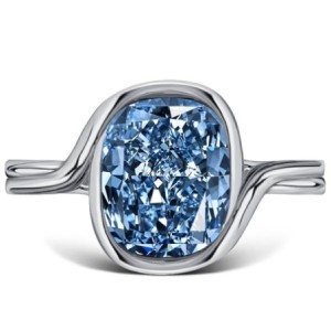 Italo Cushion Cut Blue Topaz Ring Vintage Engagement Ring