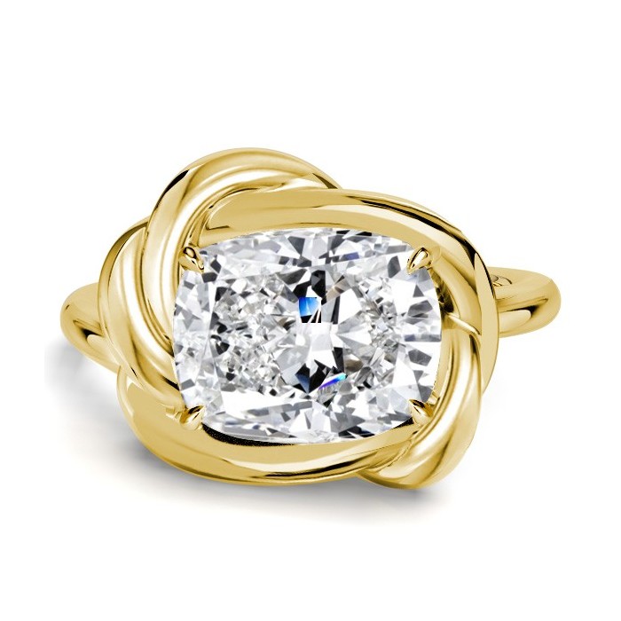 Italo Infinity Knot Ring Cushion Cut Unique Engagement Rings