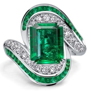 Italo Halo Emerald Green Emerald Sapphire Unique Engagement Rings