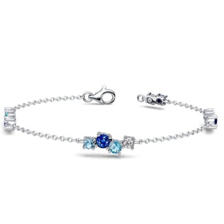 Italo Clusters Blue Sapphire Aquamarine Chain Bracelets Women